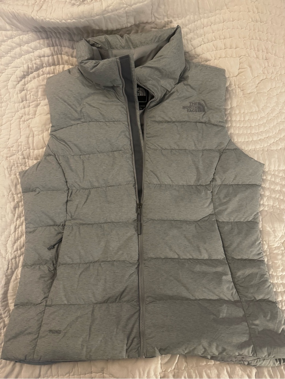 The North Face Women's Light Gray Quilted Insulated Vest
